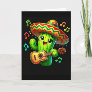 Tarjeta Cactus Sombrero Guitarra Cinco De Mayo Niños Hombr