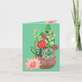 Tarjeta Cactus, Suculentas, Flor de Cactus, Arreglo