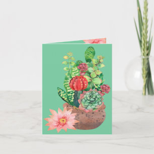 Tarjeta Cactus, Suculentas, Flor de Cactus, Arreglo