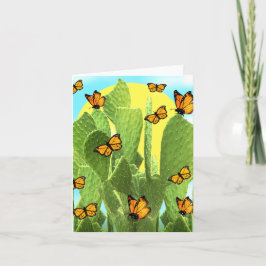 Tarjeta Cactus Y Butterflies