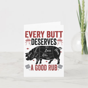 Tarjeta Cada Butt Merece Un Buen Fumar De Cerdo Gracioso