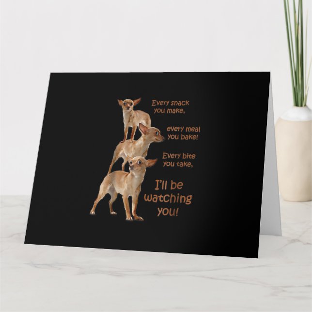 Tarjeta Cada Cometa Que Tomas, Perro Hambriento, Chihuahua (Anverso)