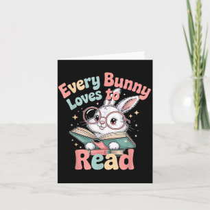 Tarjeta Cada Conejito Ama Leer Diseño de Pascua Lindo
