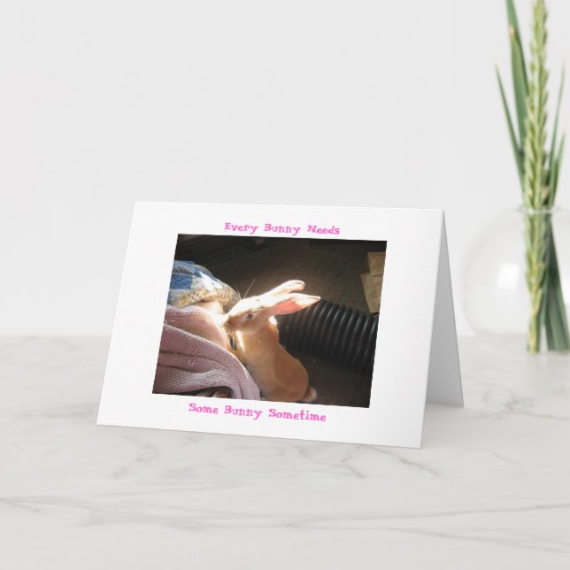 Tarjeta Cada conejito necesita, algún conejito alguna vez (Anverso)