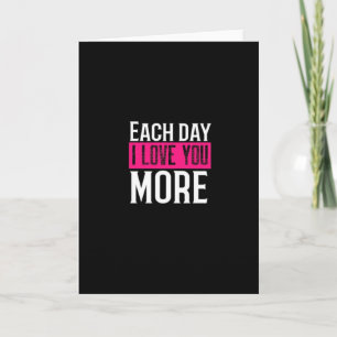 Tarjeta Cada día te amo más Diseño de cita romántica