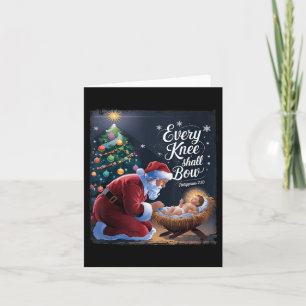 Tarjeta Cada Rodilla Se Arrojará Jesús Santa Navidad Crist