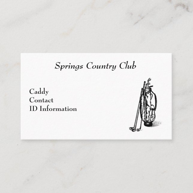 Tarjeta Caddy Golf Country Club (Anverso)