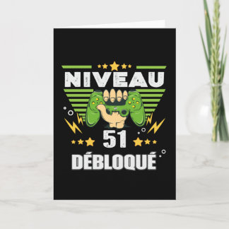 Tarjeta Cadeau 51 ans Anniversario Gamer Niveau 51