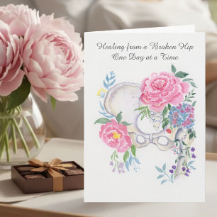 Tarjeta Cadera Rota Flores de Recuperación Sanación del Hu
