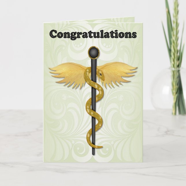 Tarjeta Caduceus Felicitaciones (Anverso)