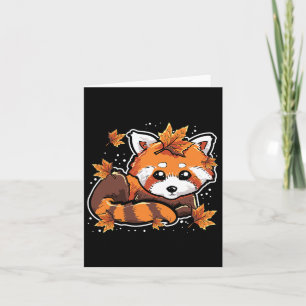 Tarjeta Cae de Cute Red Panda Anima Sale de Temporada Otoñ