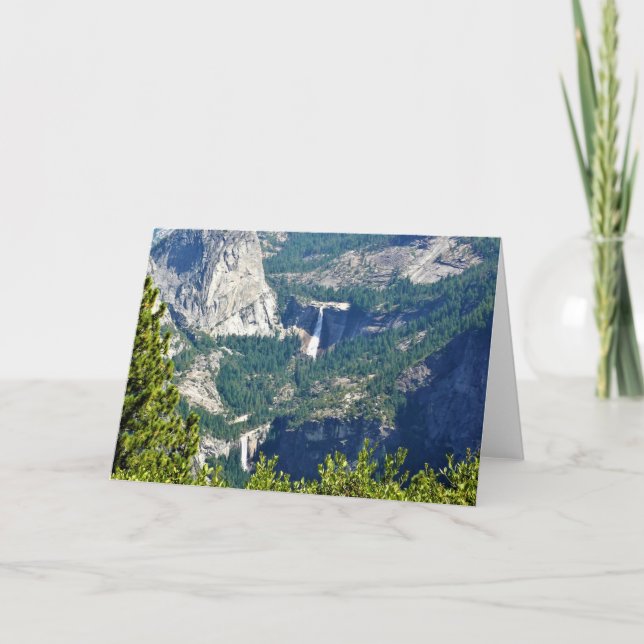 Tarjeta Cae de Vernal y Nevada desde el punto glaciar, CA (Anverso)