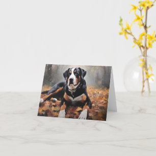 Tarjeta Cae la montaña suiza en otoño