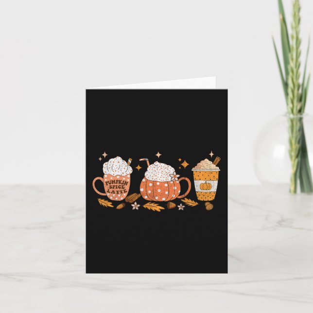Tarjeta Cae Vibes de calabaza otoñal Café de especias (Anverso)