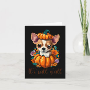 Tarjeta Cae Y todos la linda calabaza floral Chihuahua Hal
