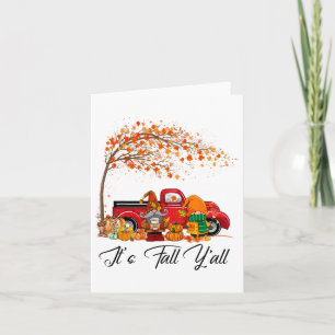Tarjeta Cae y todos los adorables Gnomes Truck de calabaza