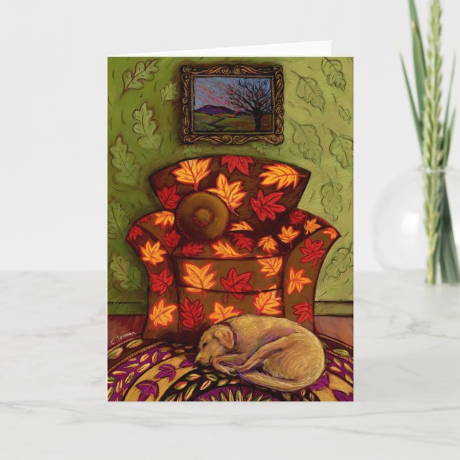 Tarjeta Caer en hojas (Anverso)