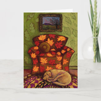 Tarjeta Caer en hojas