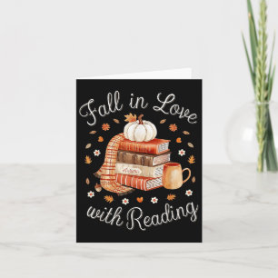 Tarjeta Caer Enamorada De Las Calabazas De Otoño Del Libro