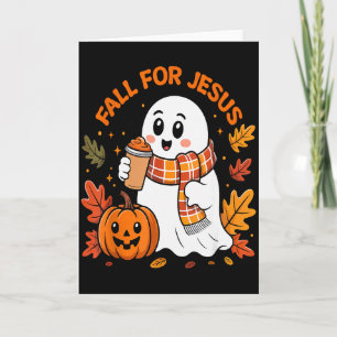 Tarjeta Caer por Jesús Calabaza Fantasma Lindo Otoño Crist