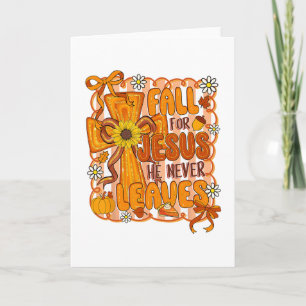 Tarjeta Caer Por Jesús Él Nunca Deja Preppy Otoño Chris