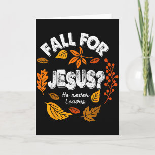 Tarjeta Caerse por Jesús Él Nunca Deja Hojas Otoño Chris