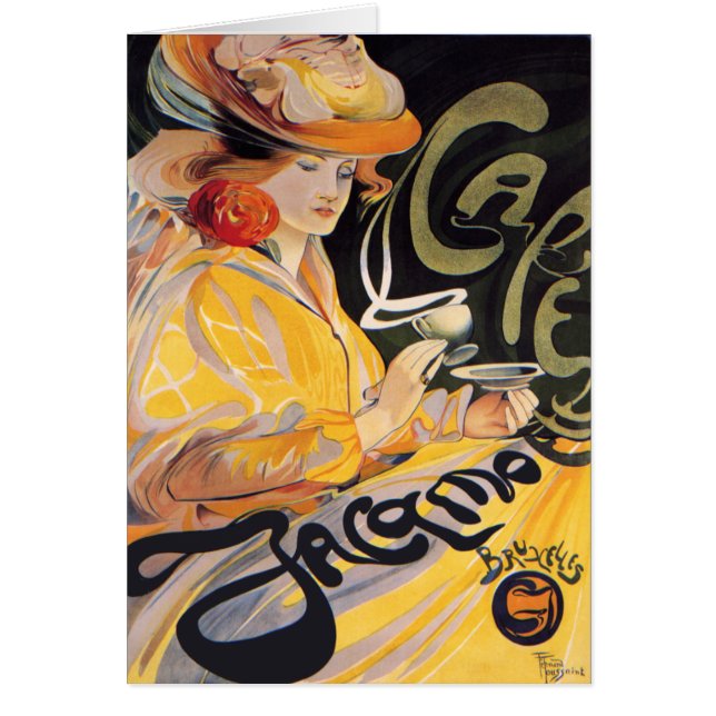 Tarjeta: Café Art Nouveau (Frente)