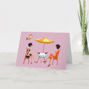 TARJETA CAFÉ CAFÉ CHICAS AMIGOS HOLA GREETING CARDS