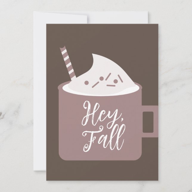 Tarjeta Café Cappuccino Hola Otoño (Anverso)