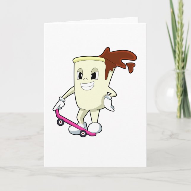 Tarjeta Café como patinador con monopatín (Anverso)