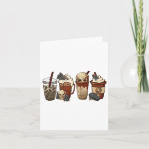 Tarjeta Café con Especias de Calabaza Helado Otoño Horror 