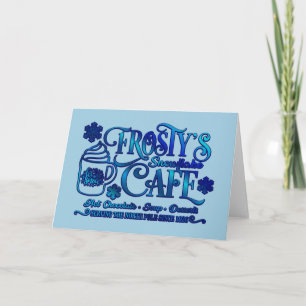 Tarjeta Café Copo de Nieve de Frosty de Navidad