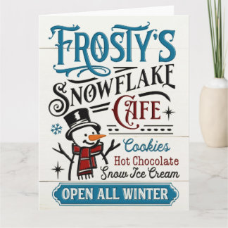 Tarjeta Café Copo de Nieve Vintage Frosty