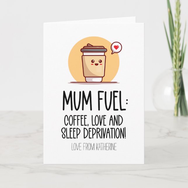 Tarjeta Café de combustible de Mamá suave Día de la Madre  (Anverso)