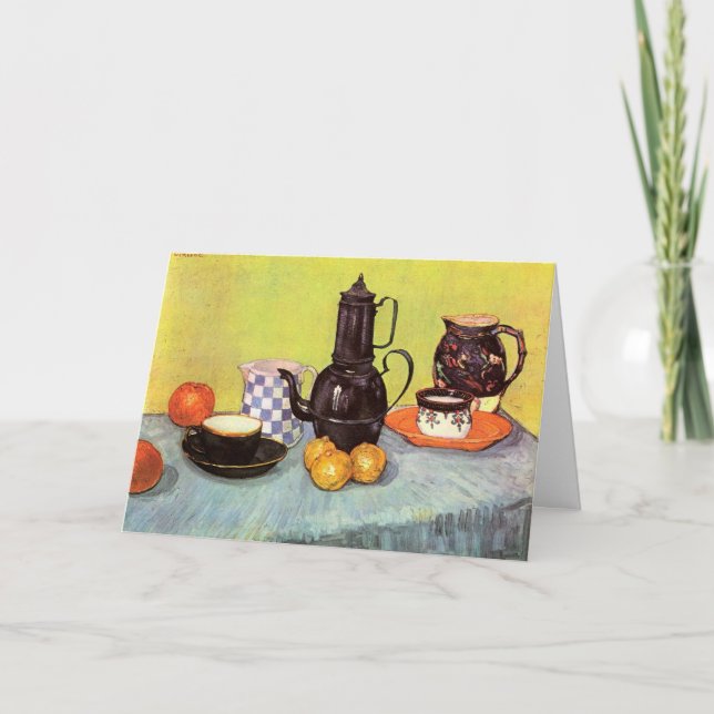 Tarjeta Café de esmalte azul por Vincent van Gogh (Anverso)