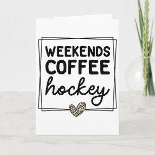 Tarjeta Café de fin de semana Hockey Retro Lindo Vida de m