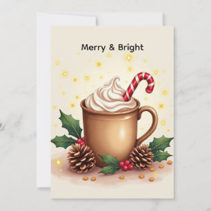 Tarjeta Café de Navidad Alegre y Brillante