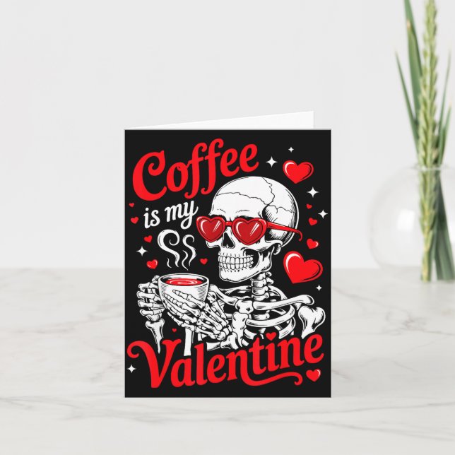 Tarjeta Café Es Mi Esqueleto De San Valentín Valentín Dive (Anverso)