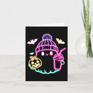 Tarjeta Café Fantasma Retro Cute Bebe Fantasma Halloween
