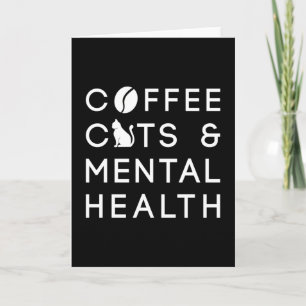 Tarjeta Café Gatos Salud Mental Ansiedad Café Bebedor
