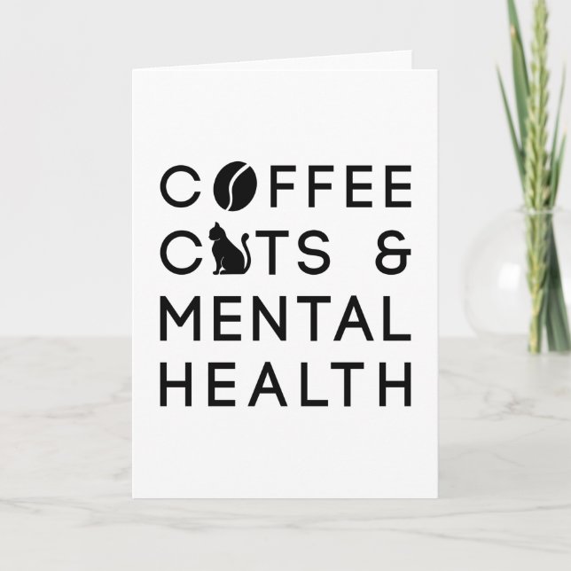 Tarjeta Café Gatos Salud Mental Café Bebidor Ansiedad (Anverso)
