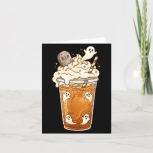 Tarjeta Café helado espeluznante fantasmas de Halloween la