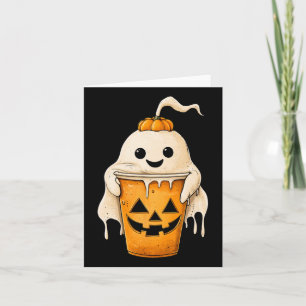 Tarjeta Café Helado Fantasma De Halloween Con Tocos Divert