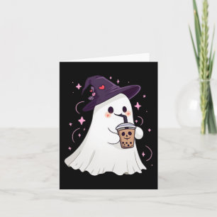 Tarjeta Café Helado Fantasmita Espeluznante Temporada Moni