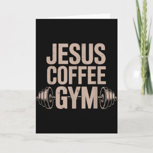 Tarjeta Café Jesús Gimnasio Divertido Cristiano Entrenamie
