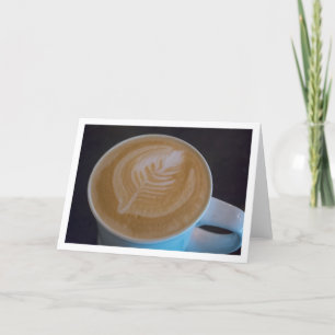 Tarjeta Café Latte Leaf Caffeine Addict Café Lover Blank