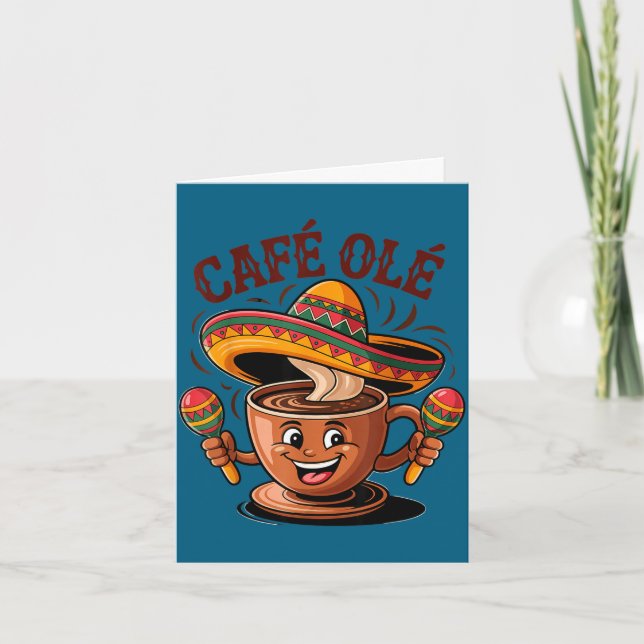 Tarjeta café mexicano cinco de mayo ole café divertido  (Anverso)