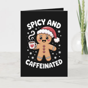 Tarjeta Café Navideño de Jengibre Picante y Cafeinado