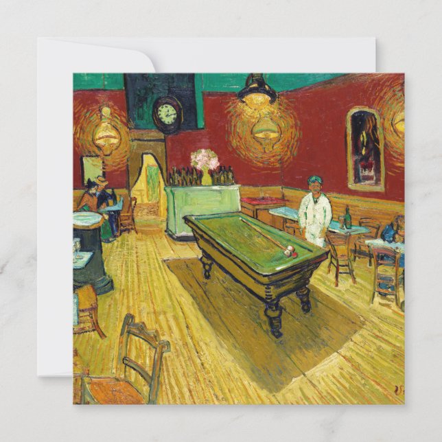 Tarjeta Cafe nocturno - Arte de pintura Vincent van Gogh (Anverso)