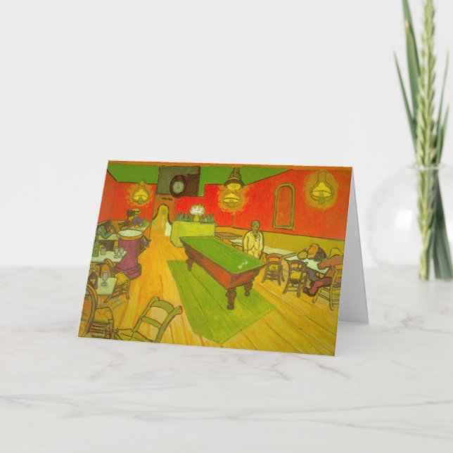 Tarjeta Café Nocturno de Vincent van Gogh (Anverso)